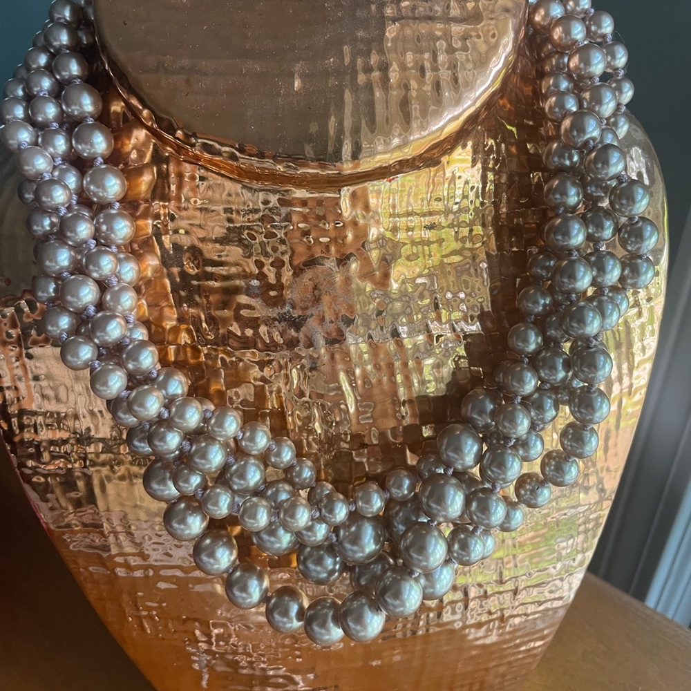 J Crew Layered Pearl Necklace Rose Gold